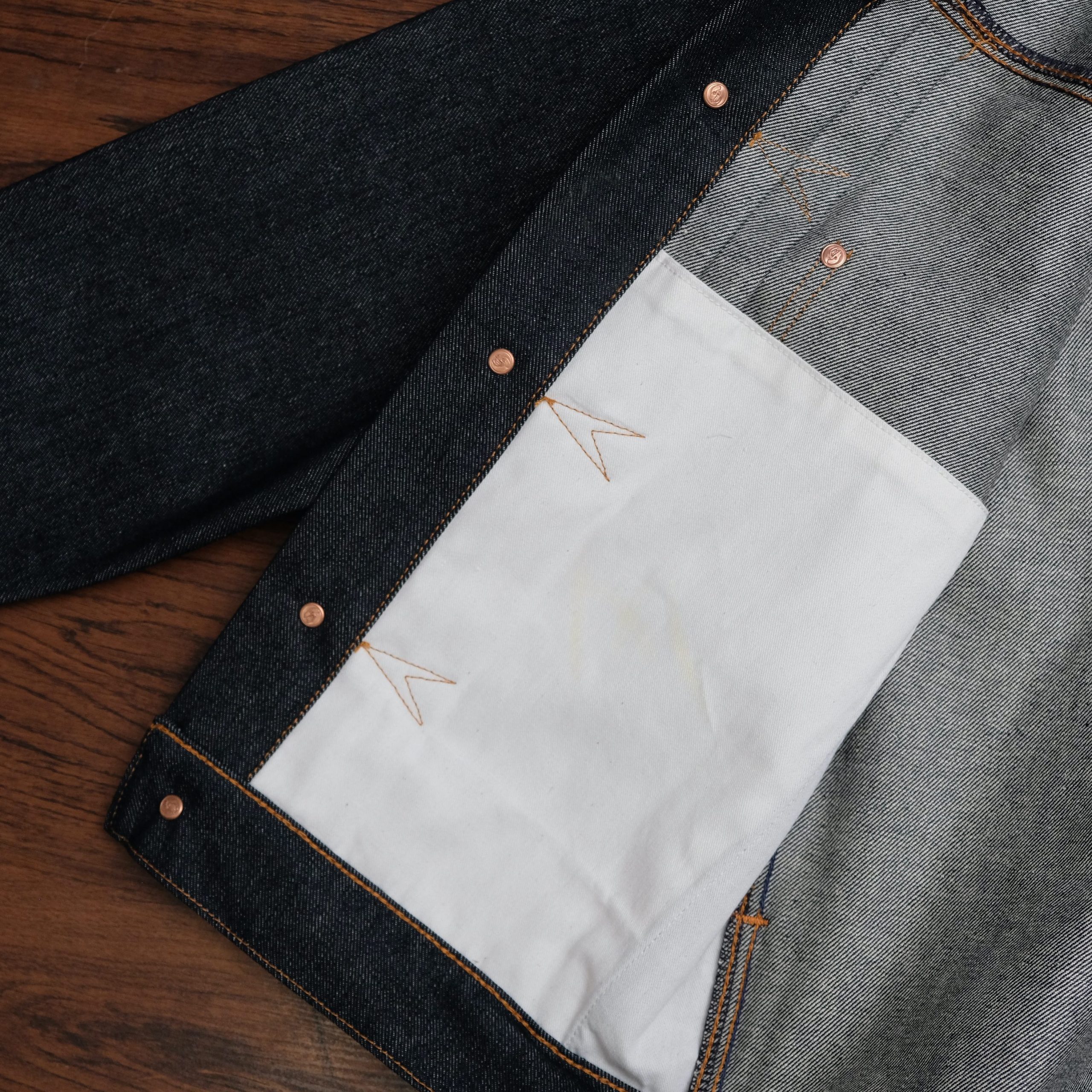 VICTORY 15 OZ DOUBLE ELBOW DENIM JACKET 