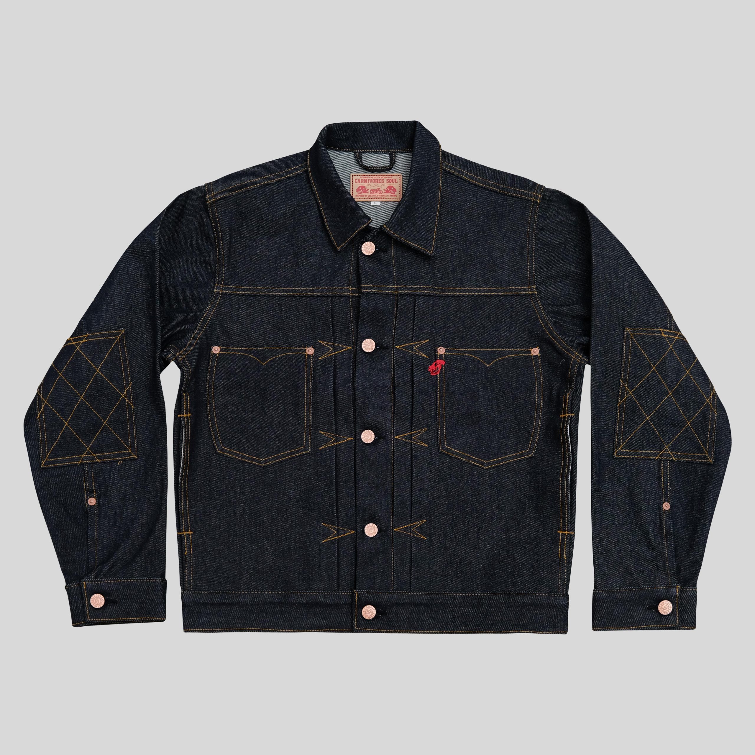 Carnivores Soul - VICTORY Double Elbow Denim jacket - 13,75 Oz Selvedge Denim