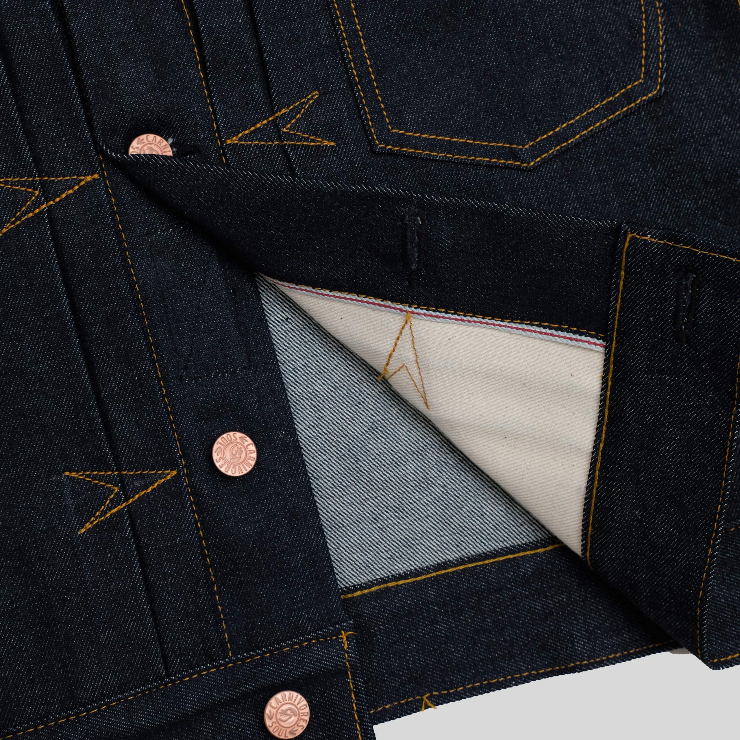 Carnivores Soul - VICTORY Double Elbow Denim jacket - 13,75 Oz Selvedge Denim - Image 3