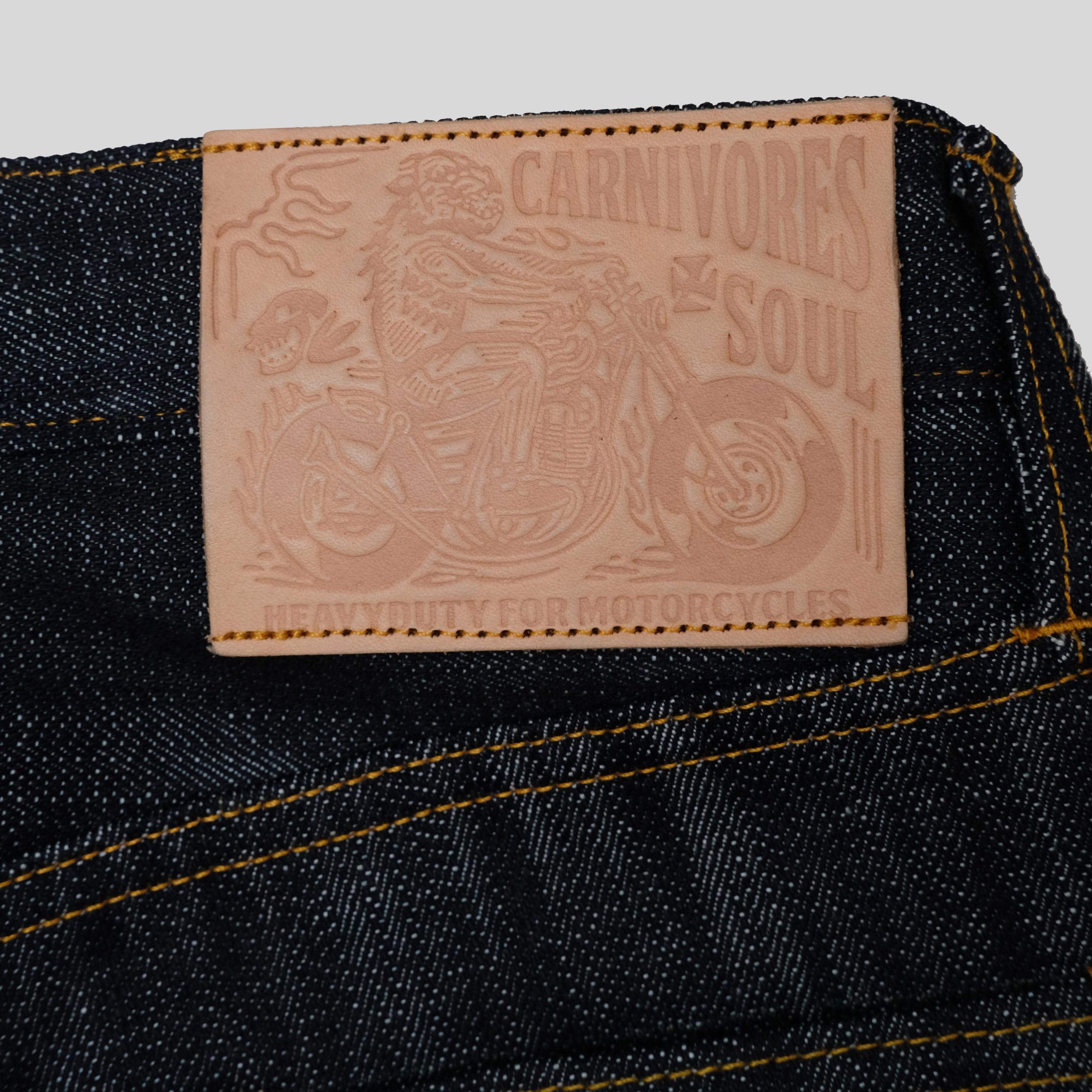 Carnivores Soul - RIDERS 15.5 Oz Indigo Slub Selvedge Denim - Image 3