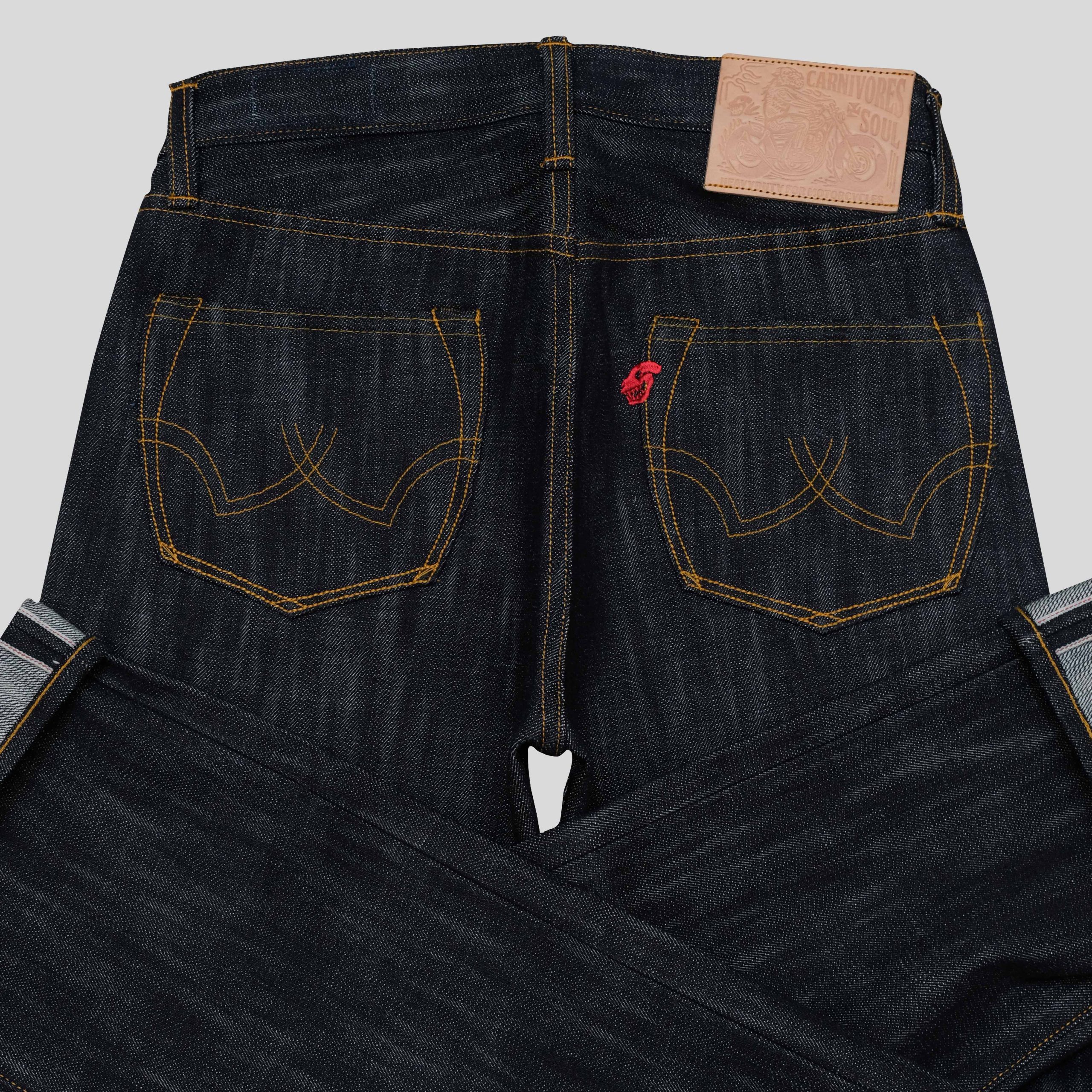 Carnivores Soul - RIDERS 15.5 Oz Indigo Slub Selvedge Denim - Image 4